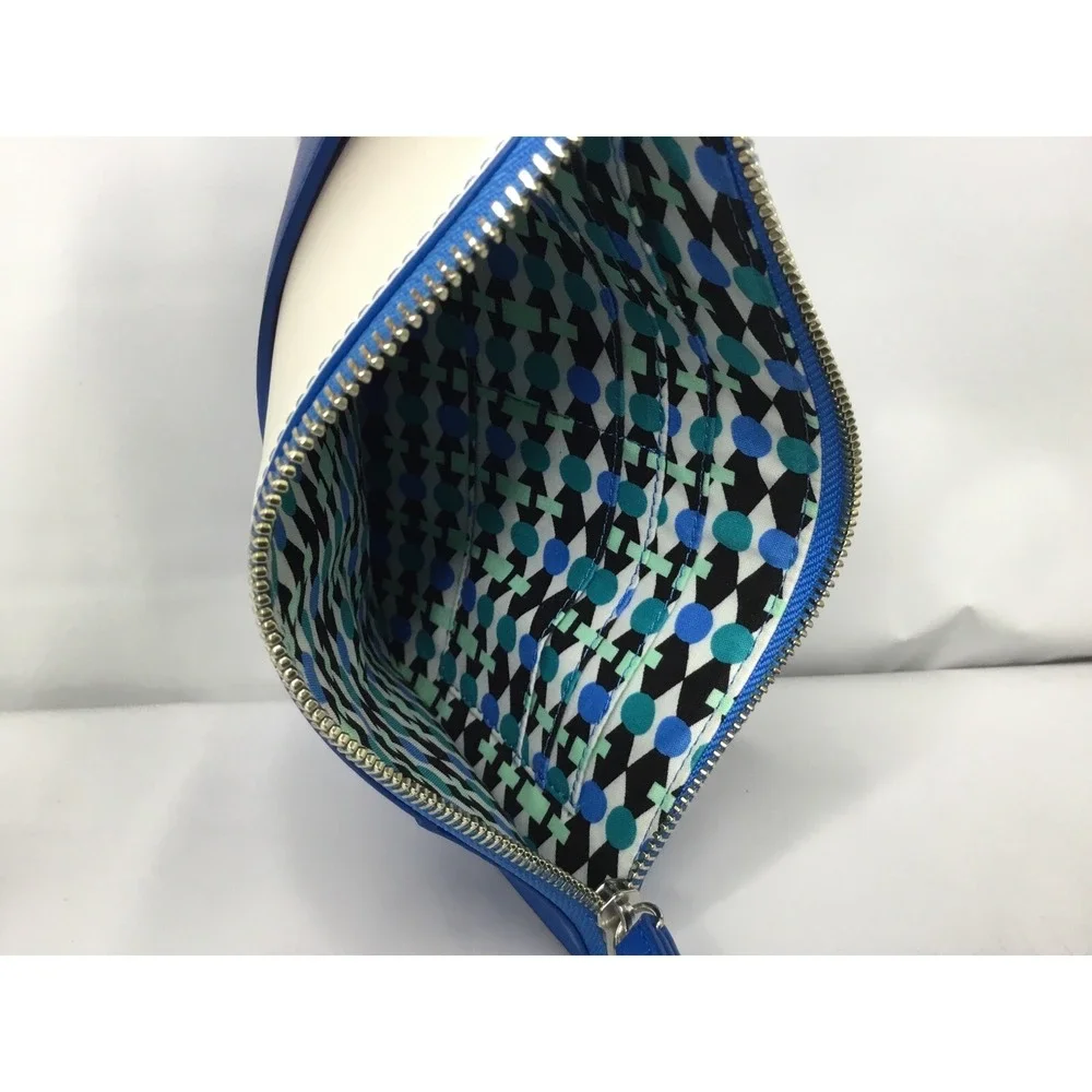 Vera Bradley Wristlet Pouch Composition  in Colorblock Blue and Off White